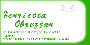 henrietta obrezjan business card